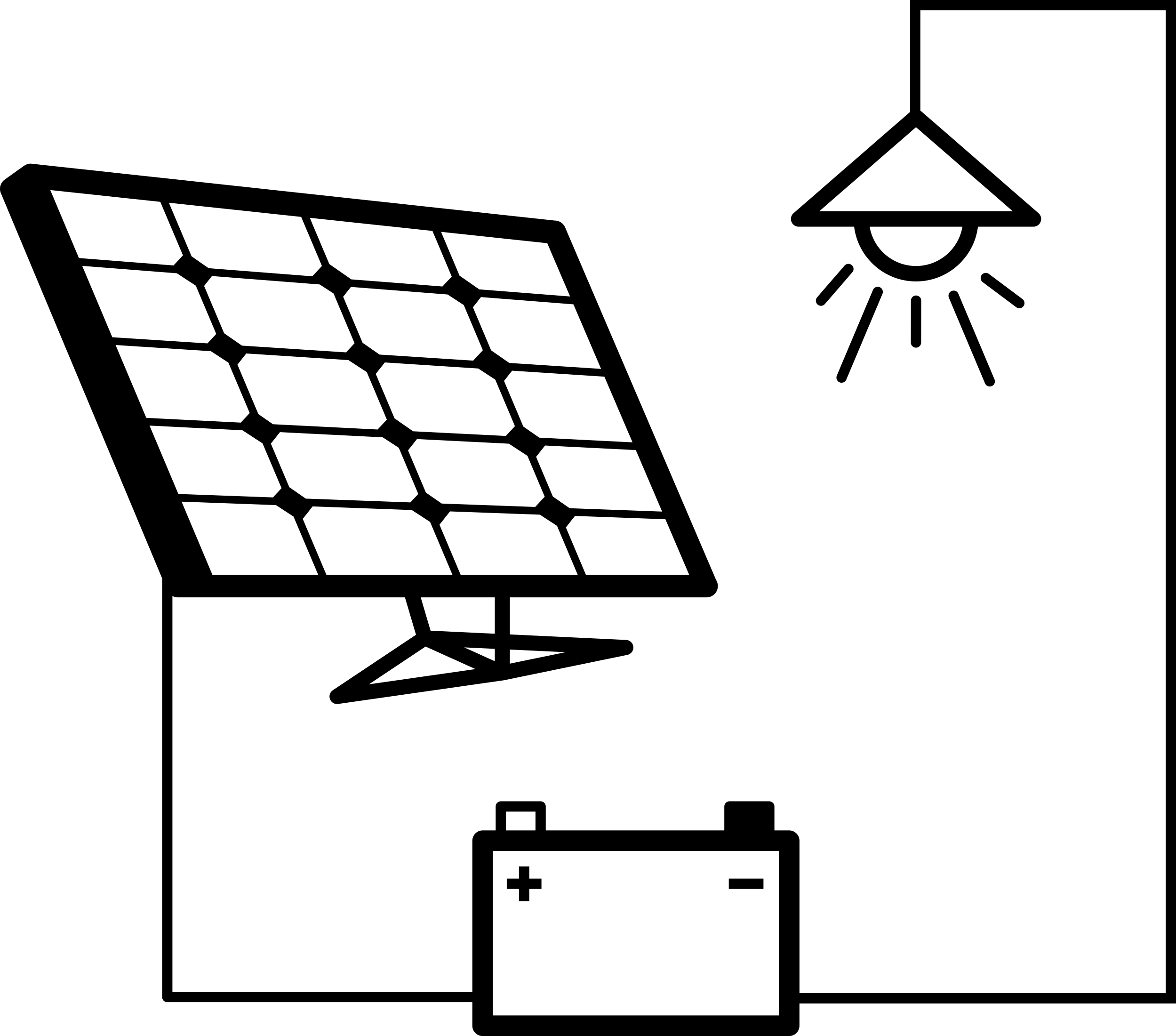 Light Connected To Battery And Solar Panel Contour Svg Vector Free Vectors